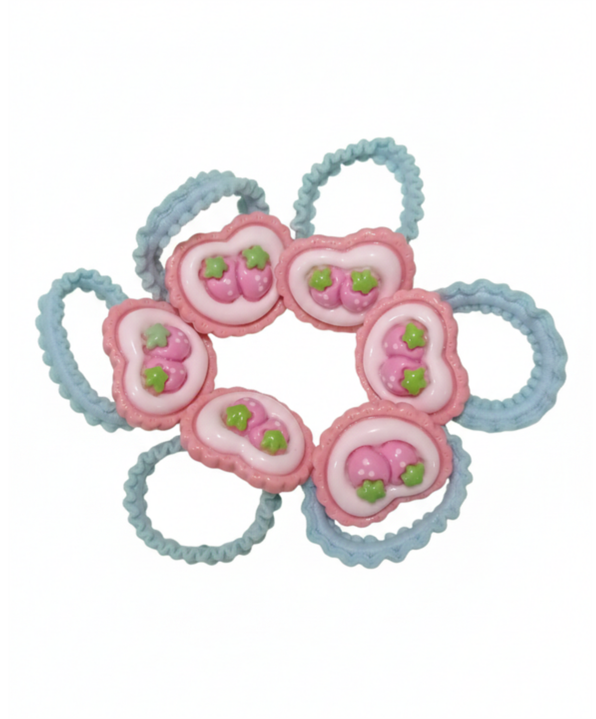Cute Strawberry & Bunny Kids Hair Accessories Set (Pack of 6)