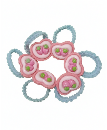 Cute Strawberry & Bunny Kids Hair Accessories Set (Pack of 6)