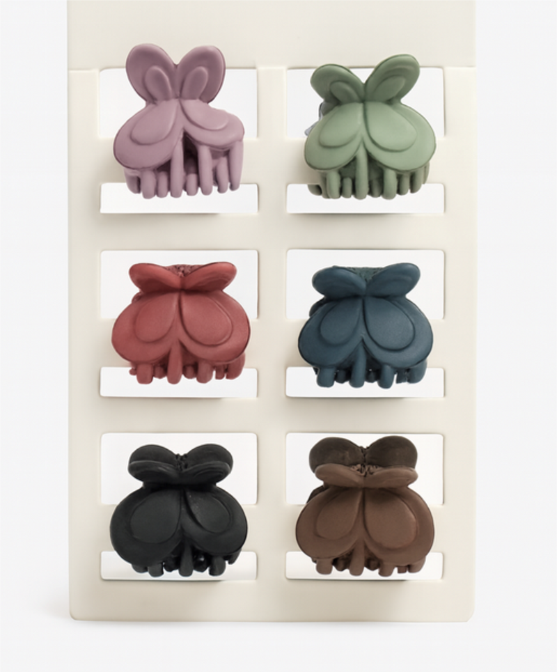 Set of 6 matte butterfly mini clips