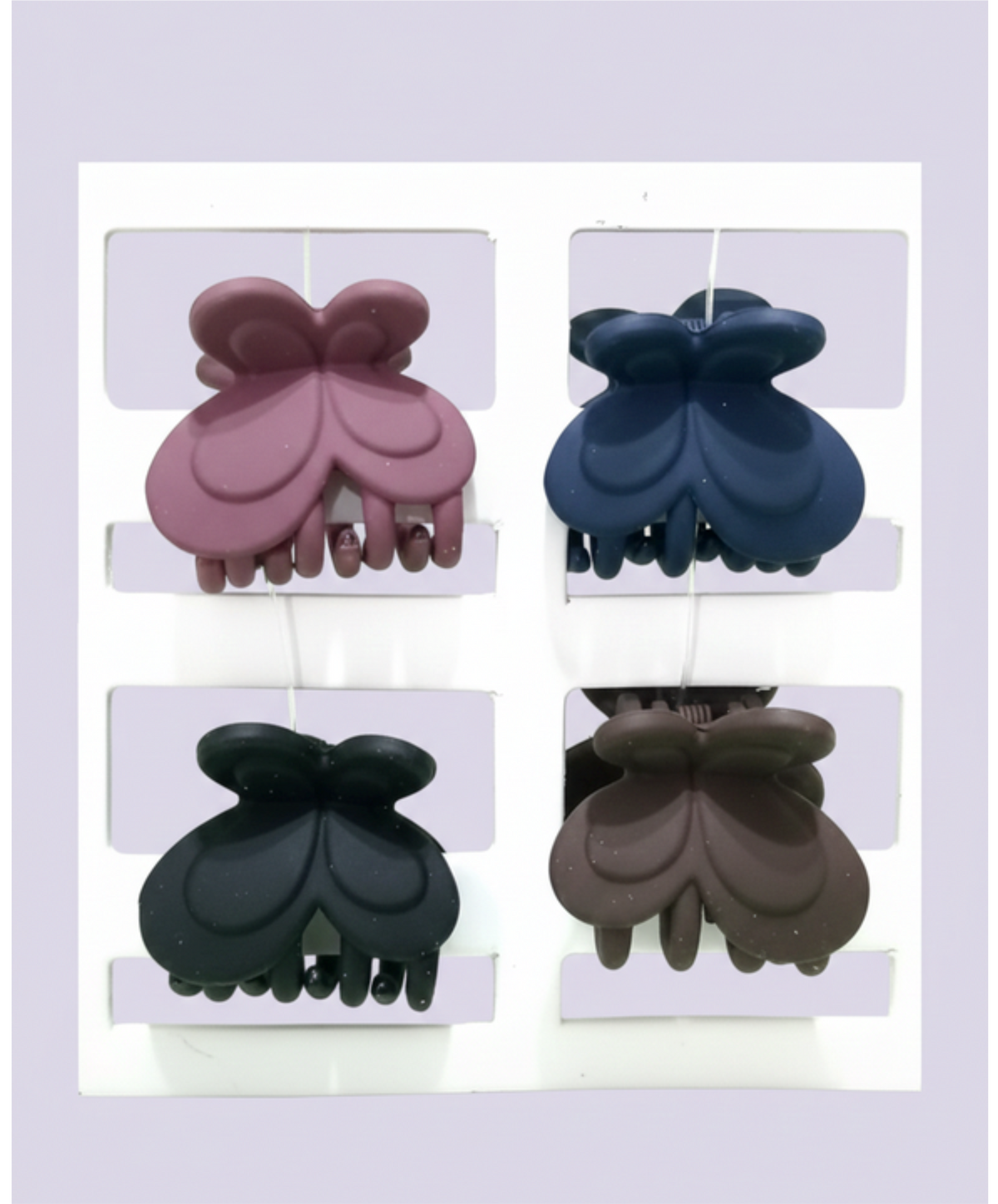 Set of 6 matte butterfly mini clips
