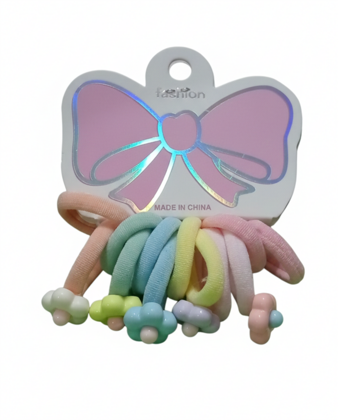 Pastel Soft Hair Ties –  With Cute themed Beads (A bunch of 12)