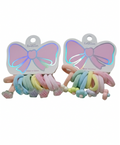 Pastel Soft Hair Ties –  With Cute themed Beads (A bunch of 12)
