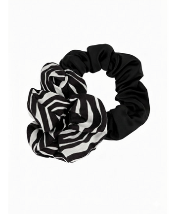 Zebra Print & Classic Black Scrunchies (pack of 2)