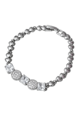 Elegant Silver Heart Bracelet with Crystal Stones for Women