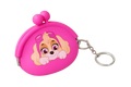 Cute Pink Cartoon Silicone Coin Pouch Keychain for Girls