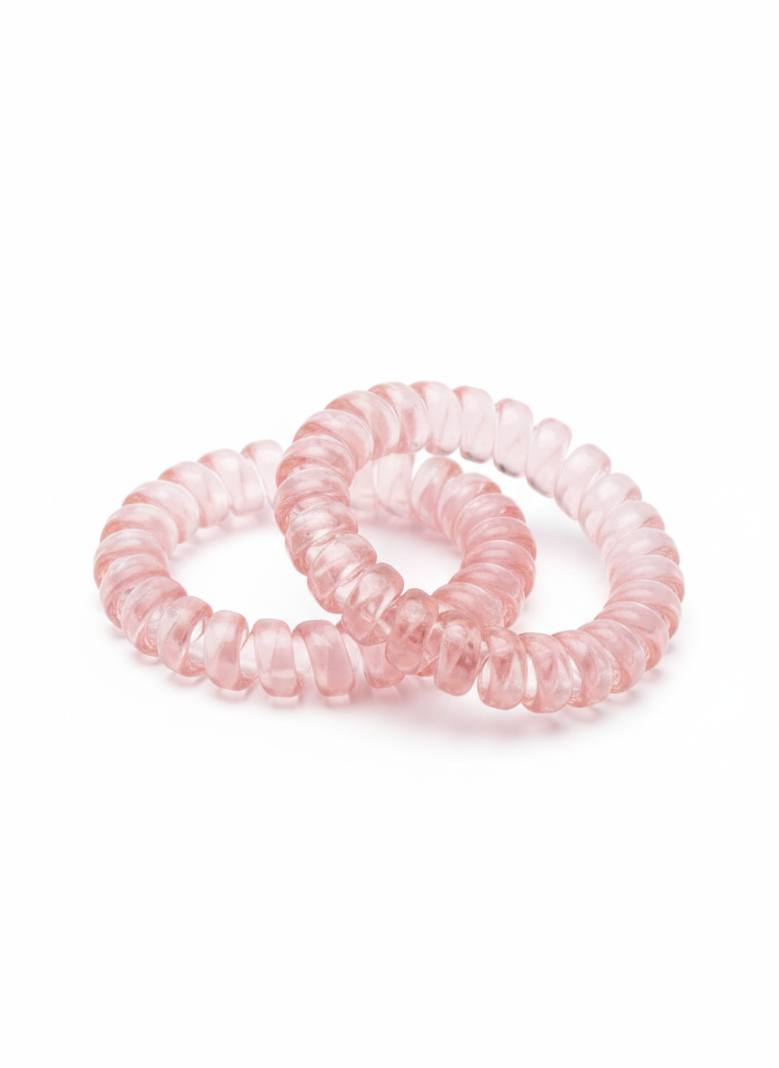 Matte Spiral Hair Ties – Pack of 2 (Soft Pastel Colors)