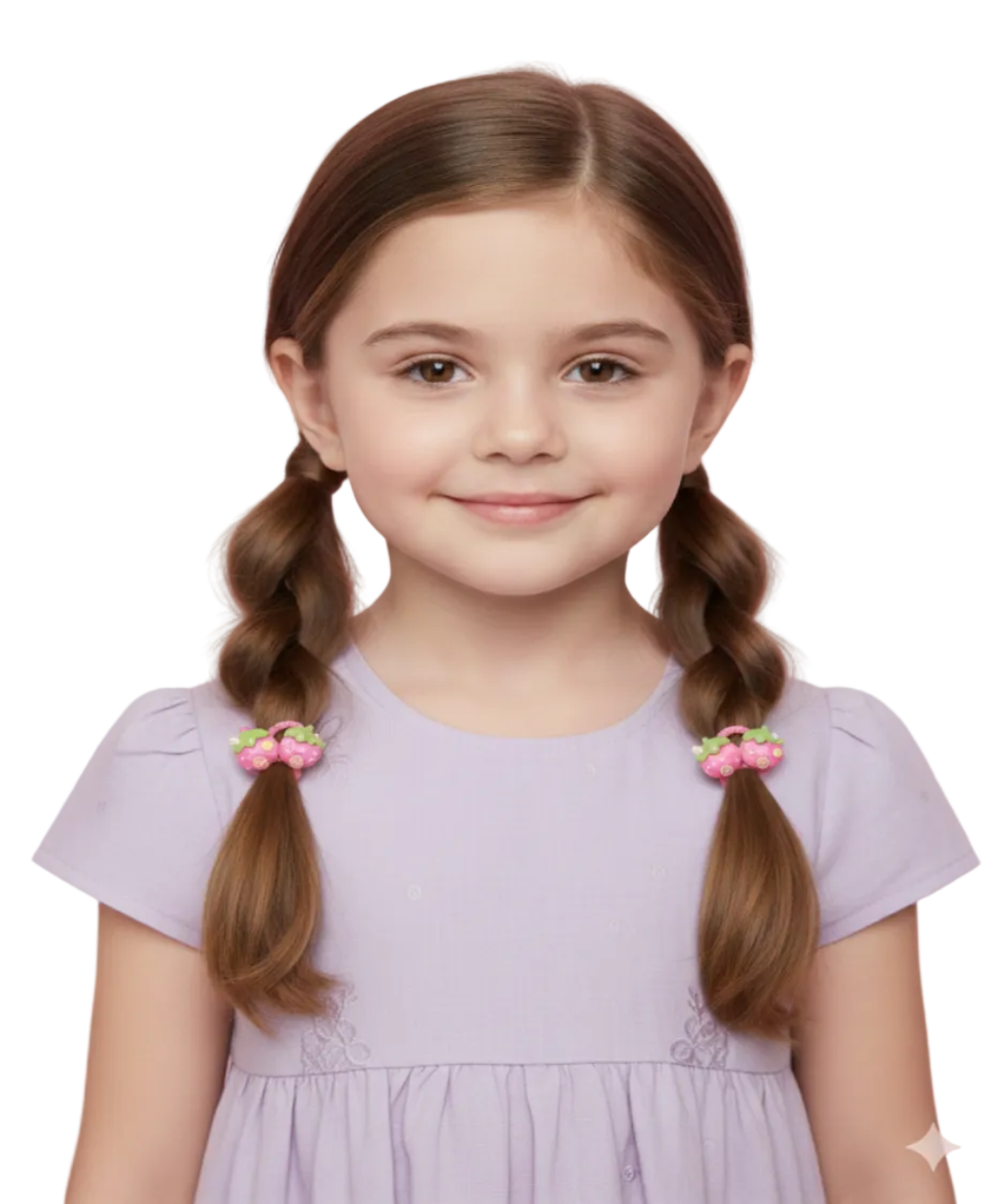 Cute Strawberry & Bunny Kids Hair Accessories Set (Pack of 6)