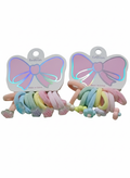 Pastel Soft Hair Ties – Pack of 10 (With Cute Flower Beads)