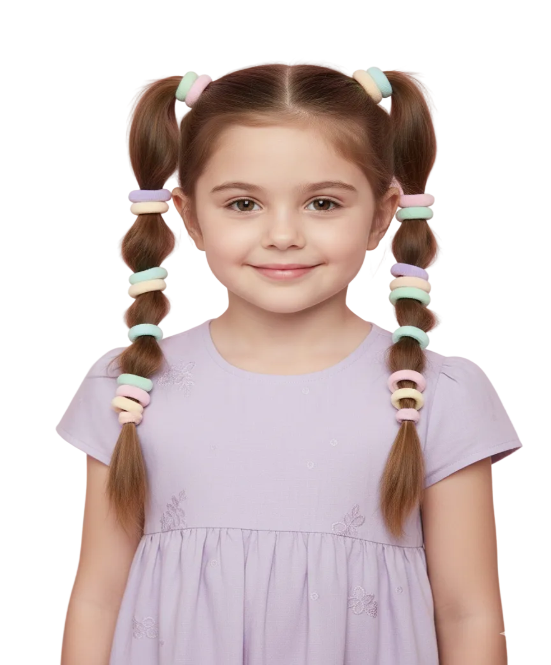 Cute Pastel Hair Ties Box – 100+ Soft ponies