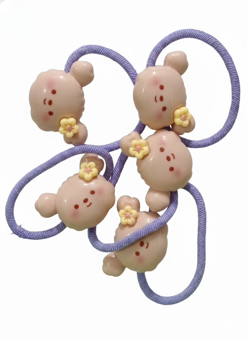 Cute Teddy Hair Elastic Set (Pack of 4)