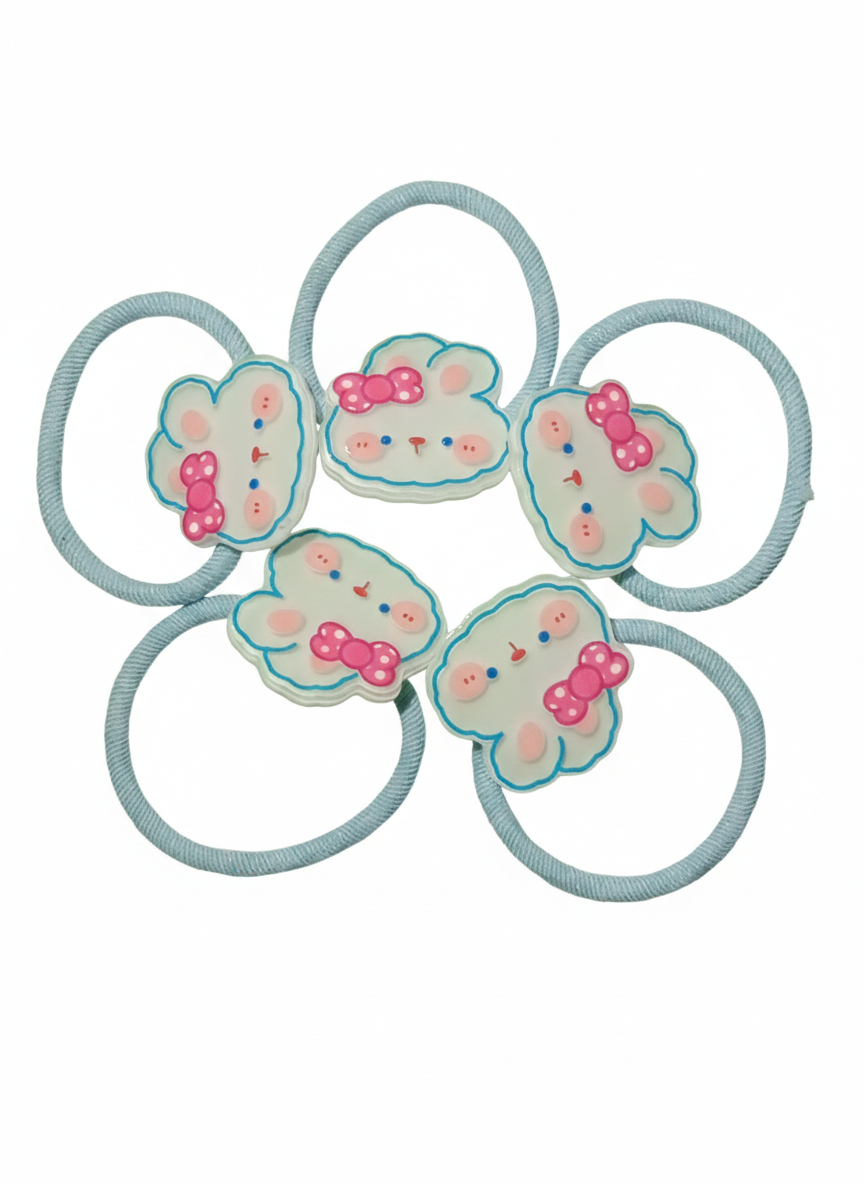 Bunny Hair Rubber Band Set (pack of 5)