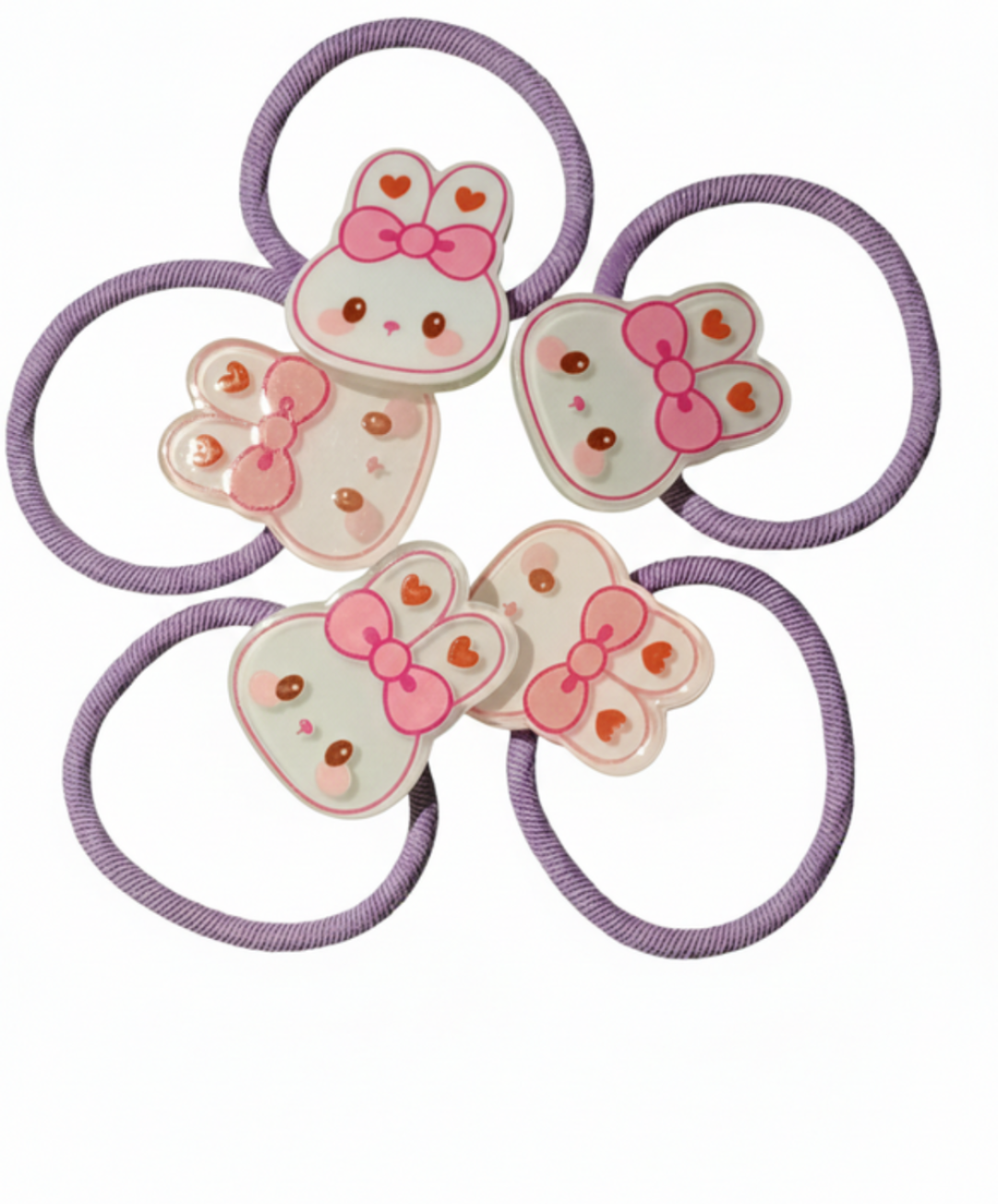 Bunny Hair Rubber Band Set (pack of 5)
