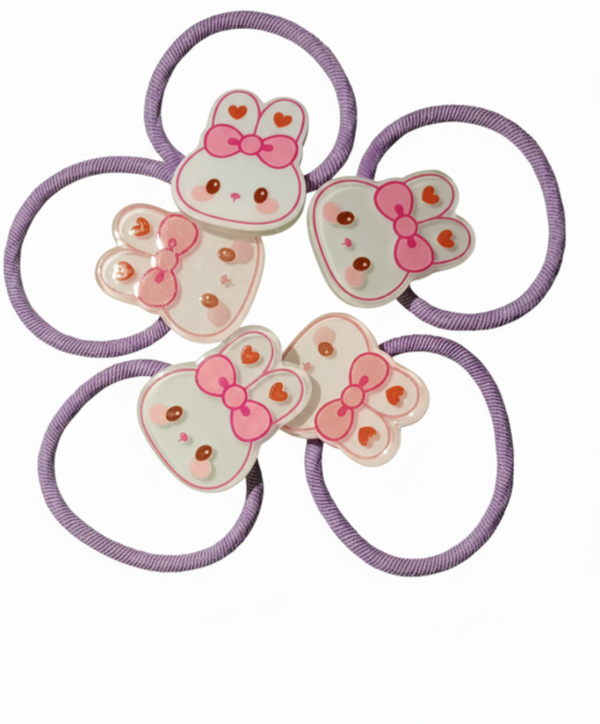 Bunny Hair Rubber Band Set (pack of 5)