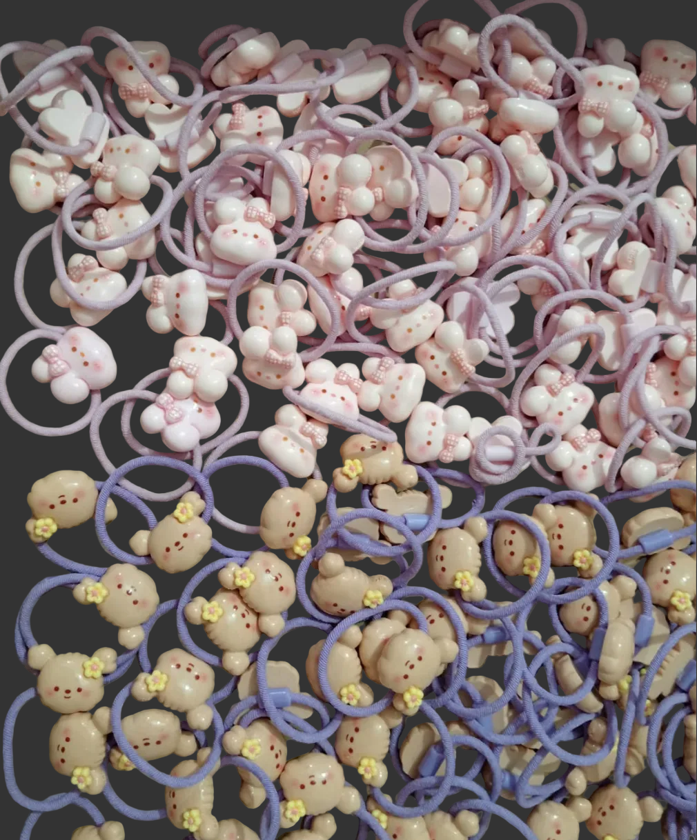 Cute Teddy Hair Elastic Set