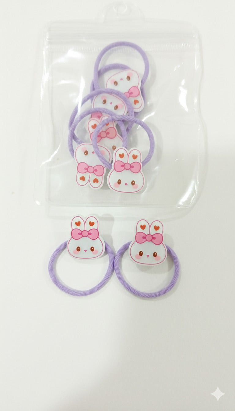 Adorable Bunny Hair Rubber Band Set (pack of 4)