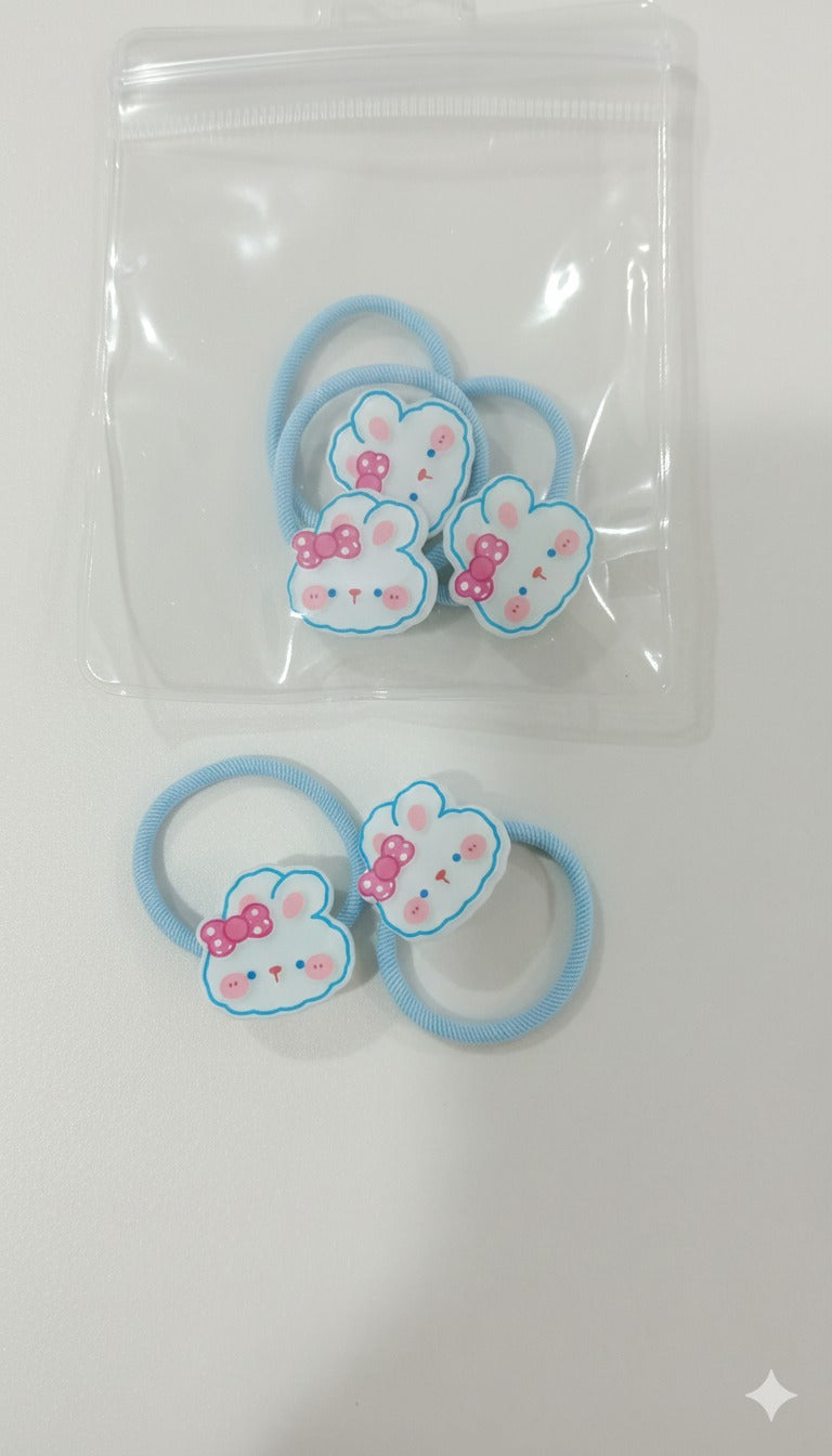 Adorable Bunny Hair Rubber Band Set (pack of 4)