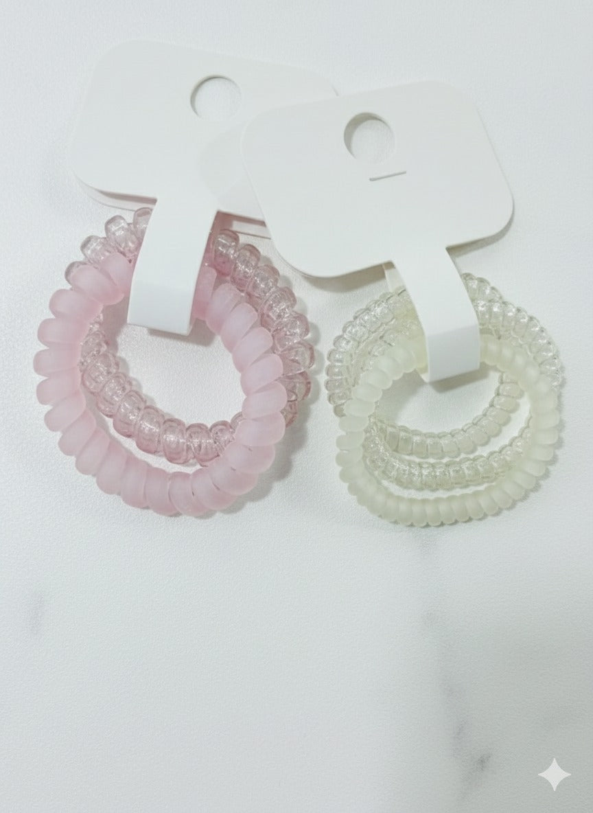 Matte Spiral Hair Ties – Pack of 2 (Soft Pastel Colors)