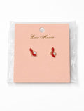 Cute Red High Heel Stud Earrings with Crystal for Women